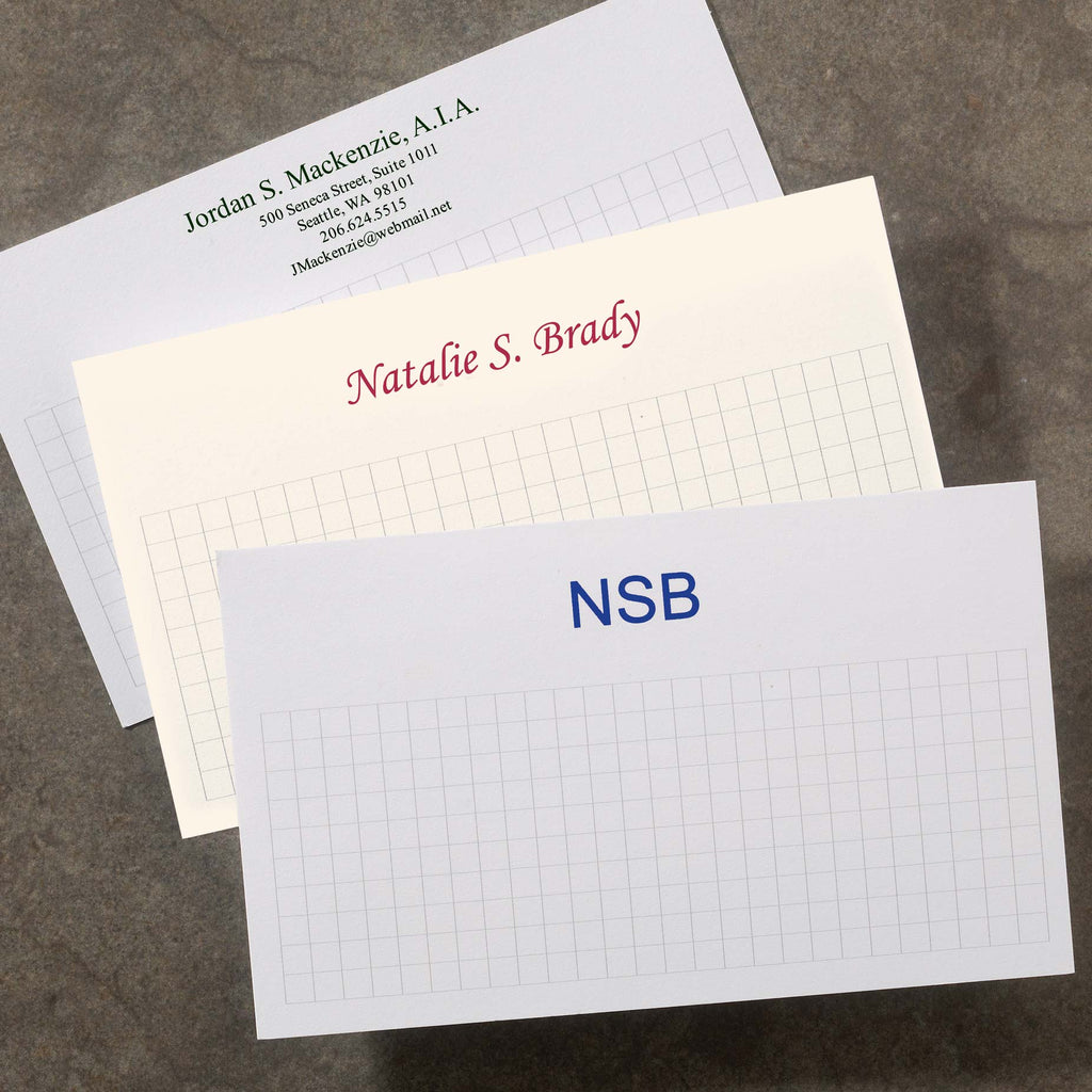 500 Personalized 3 x 5 Cards, Horizontal Grid