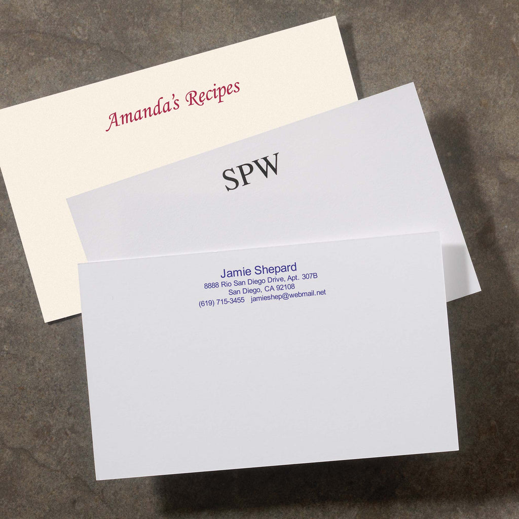 500 Personalized 3 x 5 Cards, Horizontal Plain