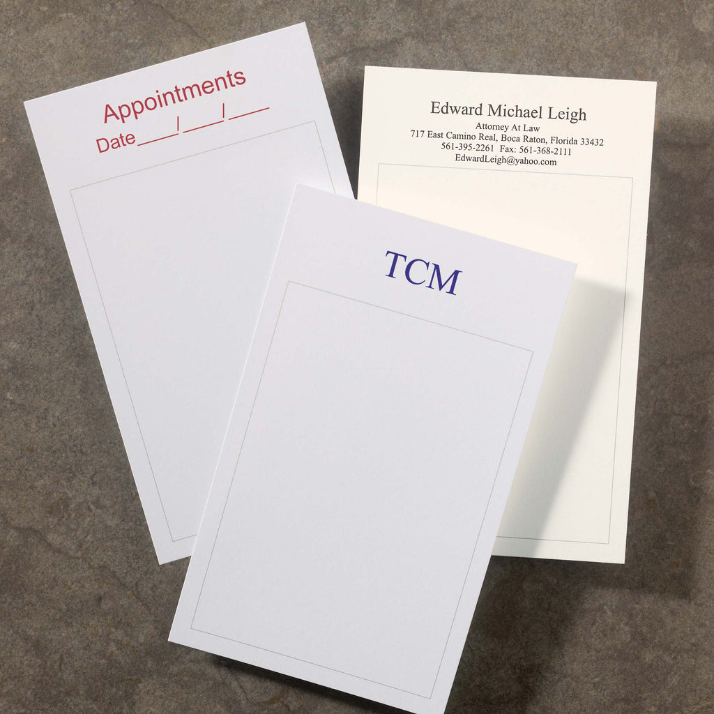 100 Personalized 3 x 5 Cards, Vertical Window