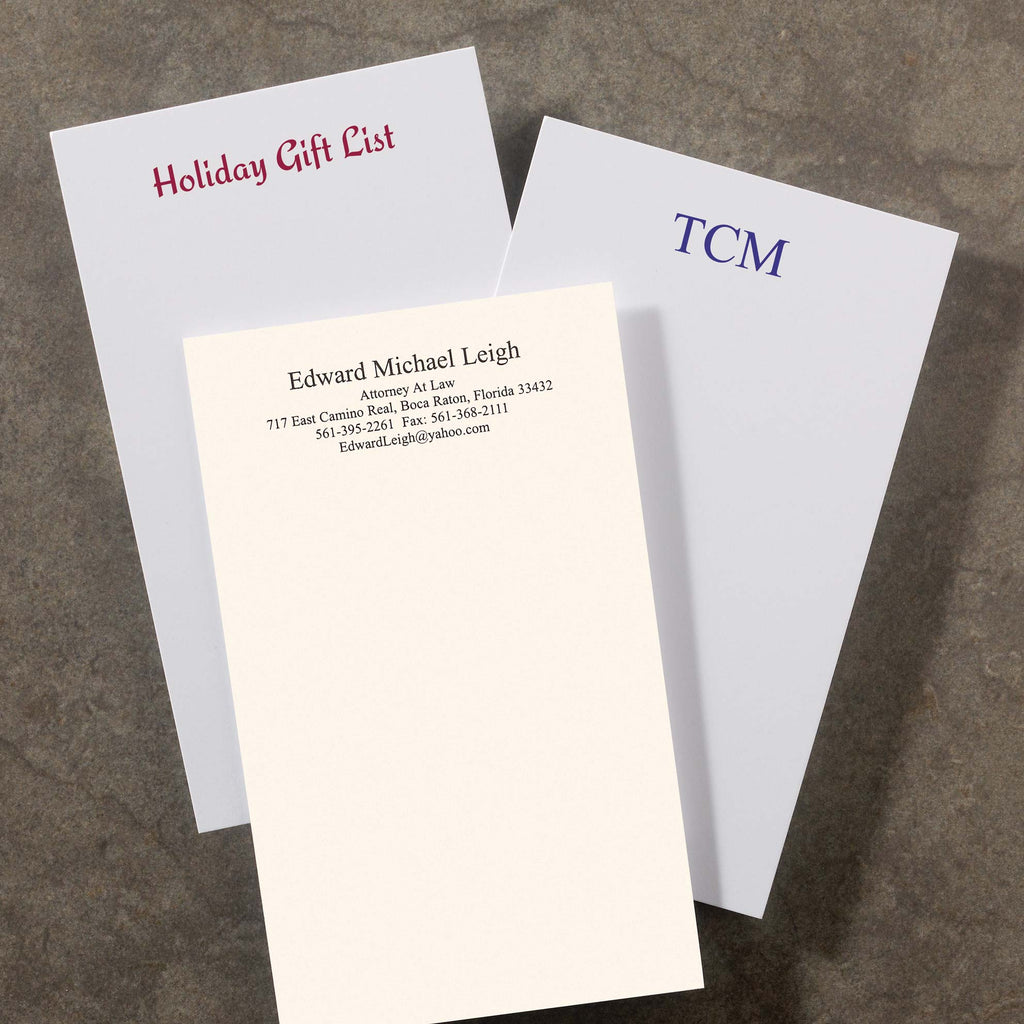 100 Personalized 3 x 5 Cards, Vertical Plain