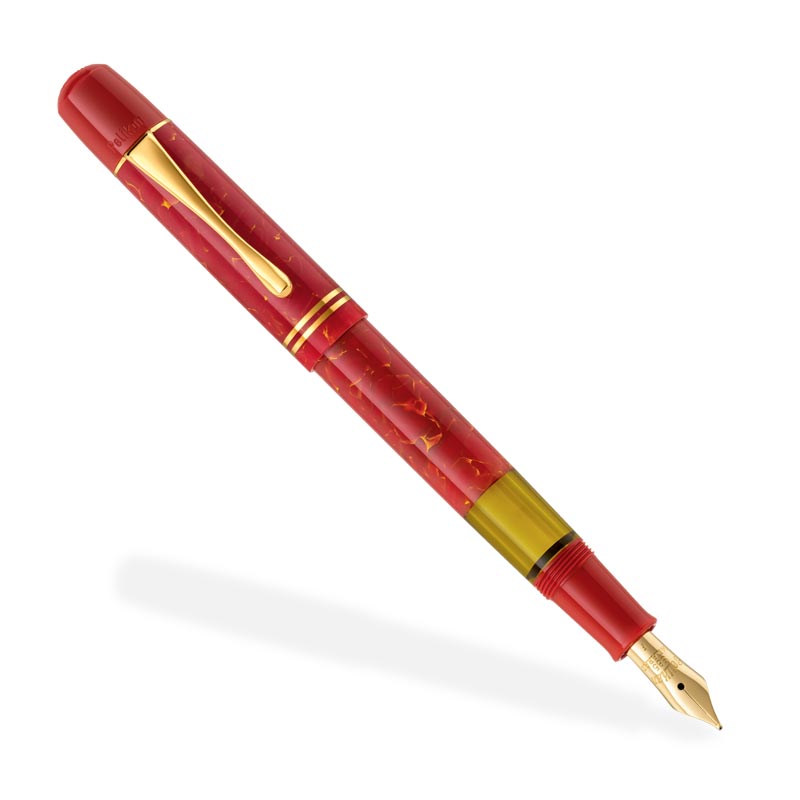 Mitt Bekwaamheid opener Pelikan M101N Bright Red Fountain Pen with Ink