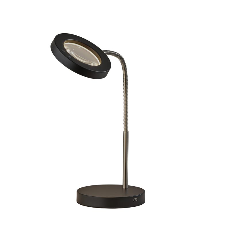 Simplee Adesso Holmes LED Magnifier Desk Lamp w/Smart Switch