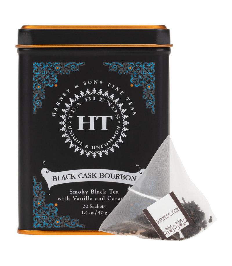 Tés finos Harney & Sons - Bourbon Black Cask, lata de 20 bolsitas HT