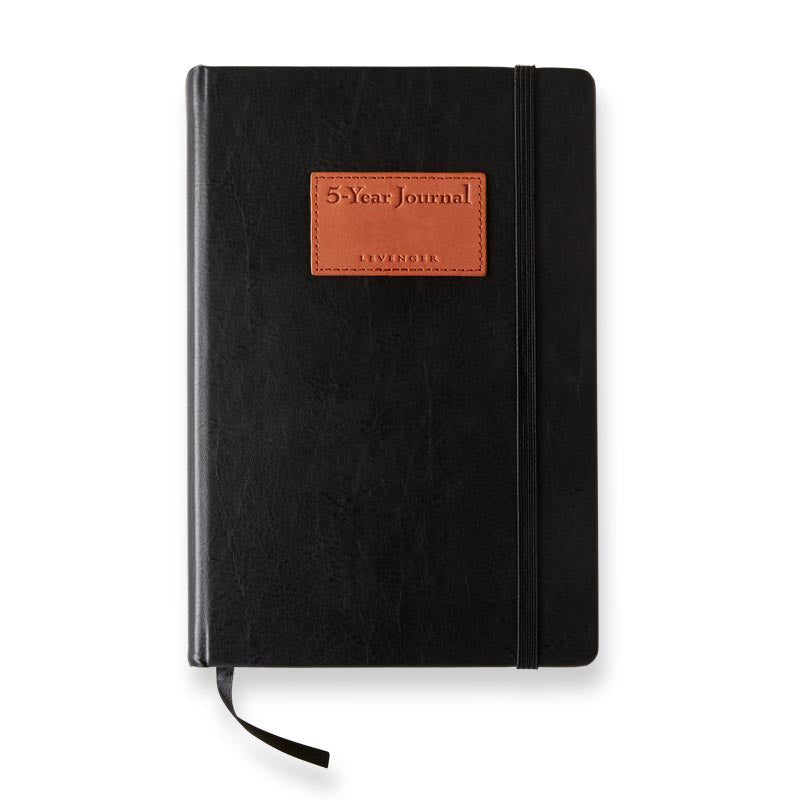 A5 Leather Lined Journal Notebook, 200 Pages Hardcover Executive Notebook For Men Women Office School Note Taking, Thick Writing Paper Daily Journal With Bookmarks/Indexes, Black Wolf