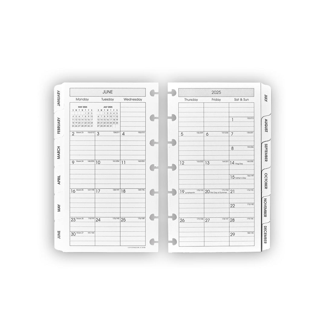 2025 Circa smartPlanner Monthly Tabs & Pullout Calendar, Compact
