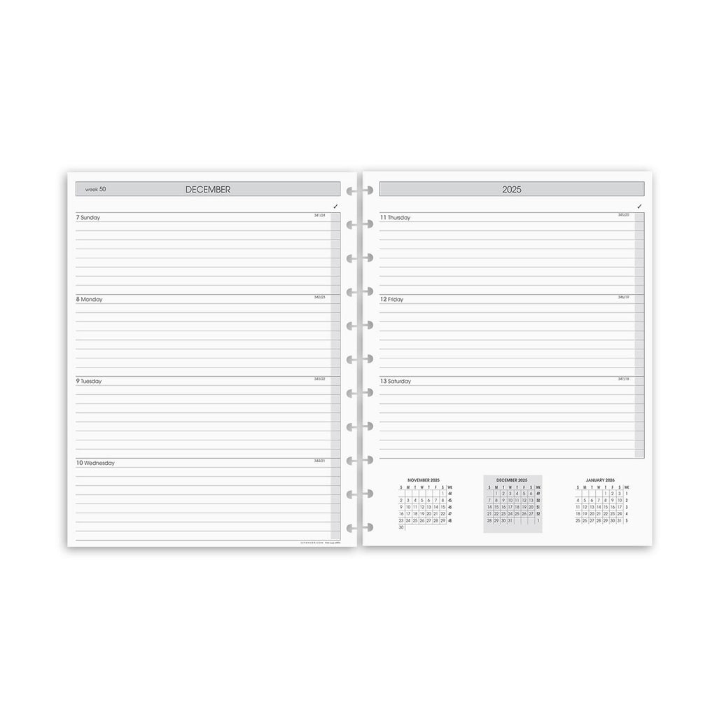 Circa Sunday Start Weekly Agenda Refill, Horizontal 2025 Planner