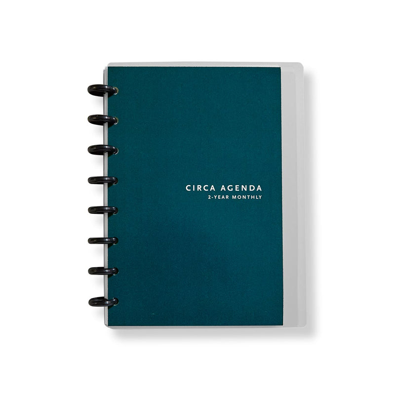 Teal Circa Sunday Start 2-Year Monthly agenda notebook with metal rings