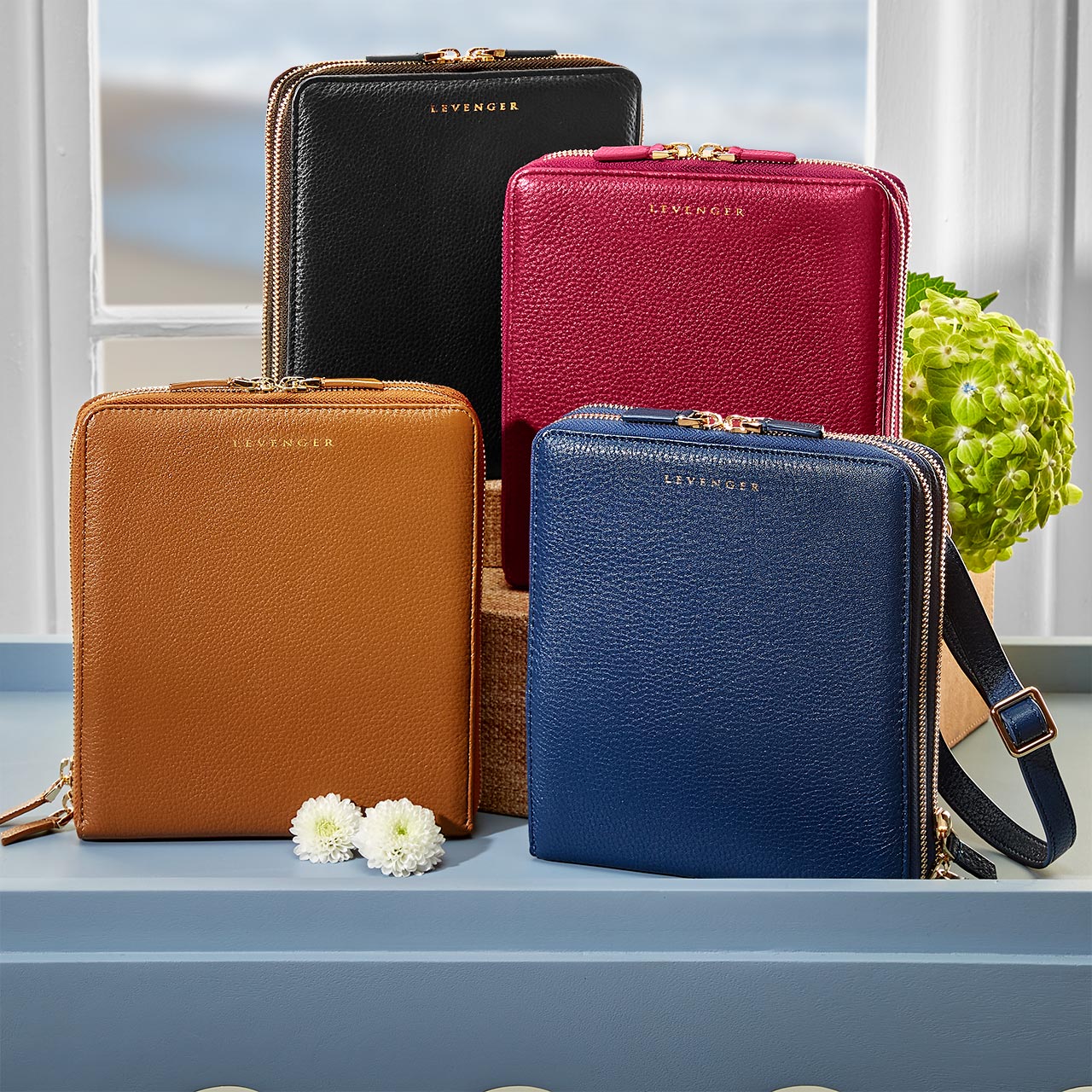 Levenger Carrie Plus Crossbody | Premium Full-Grain Leather Bags