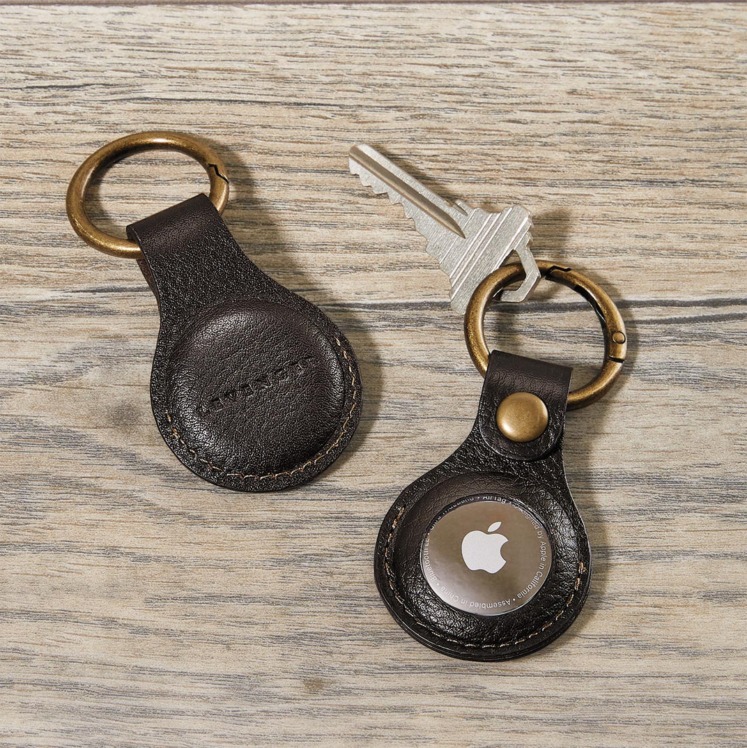 Bomber Jacket Leather Smart Tag Key Fob