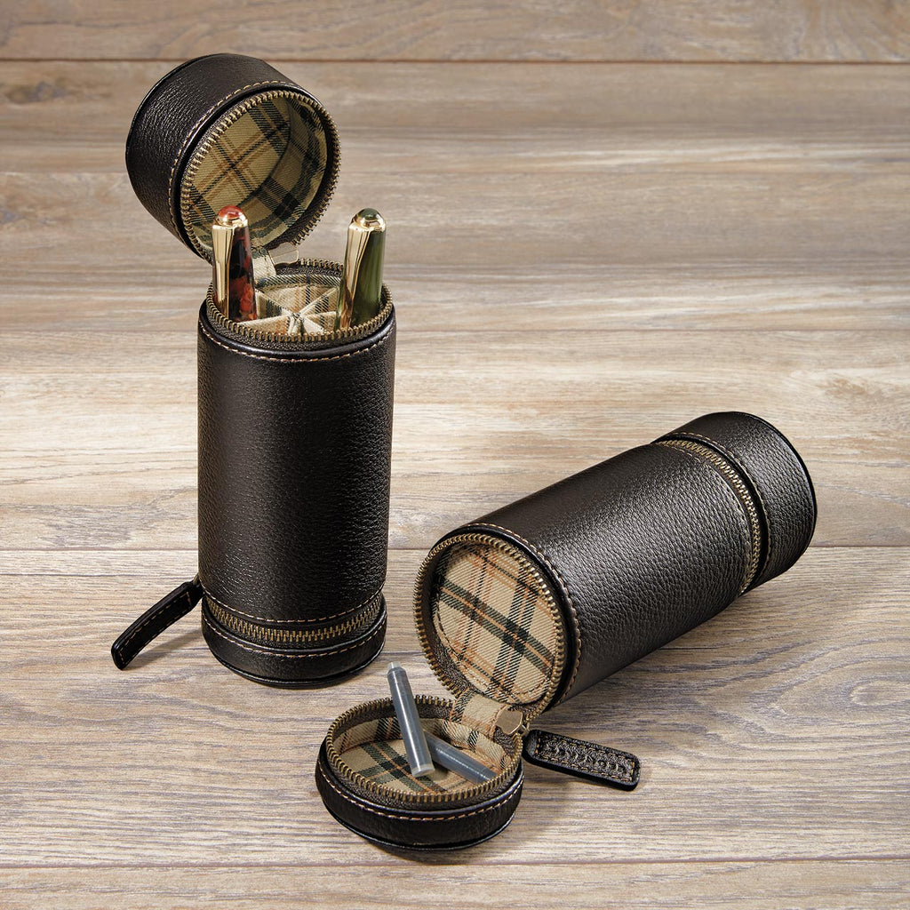 Levenger Bomber Jacket Pen Capsule FullGrain Leather Pen Case