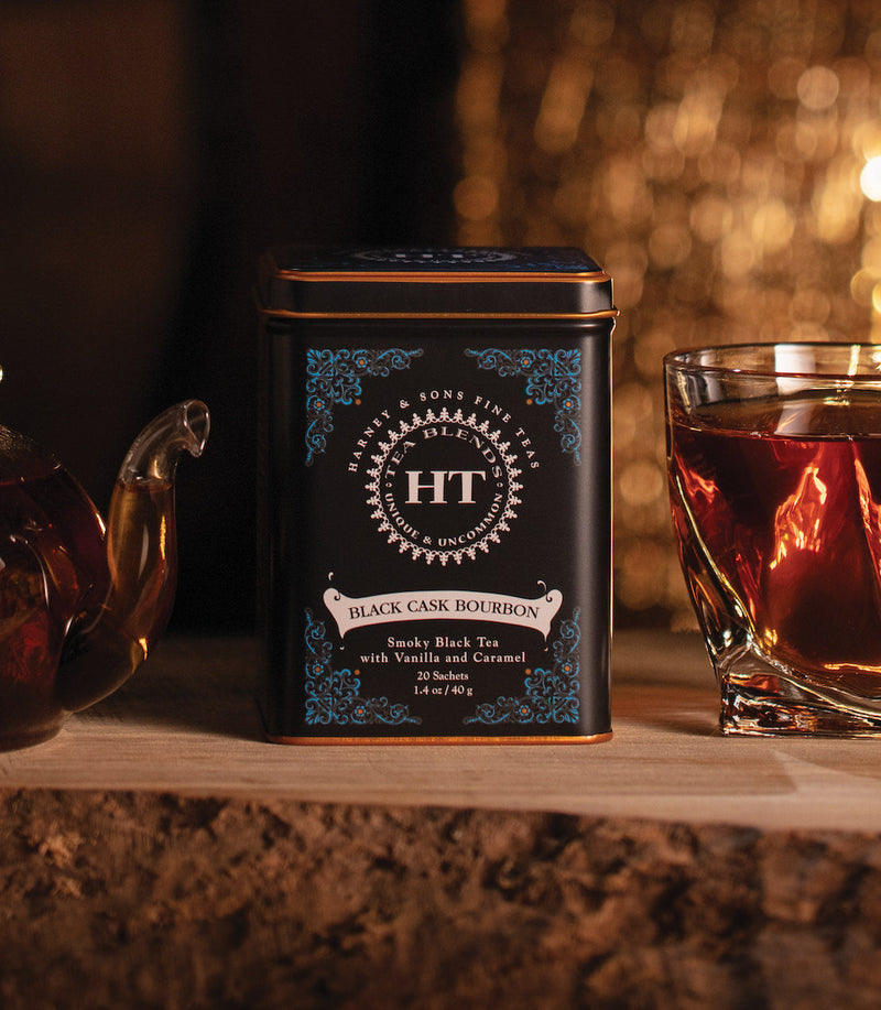 Tés finos Harney & Sons - Bourbon Black Cask, lata de 20 bolsitas HT