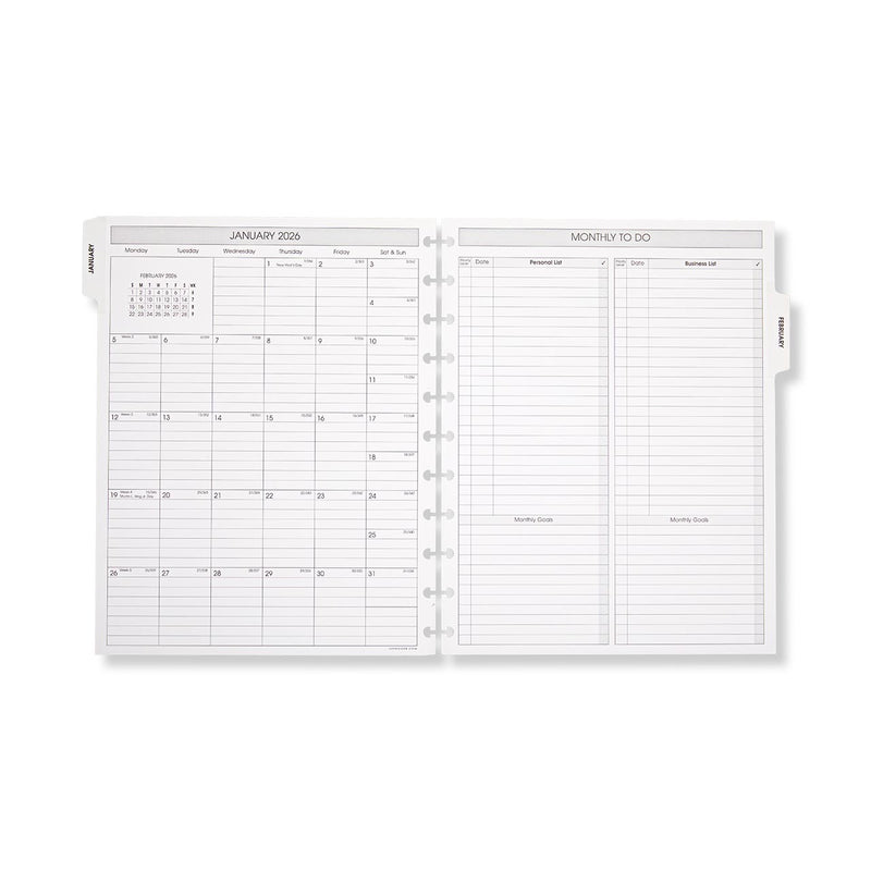 2026 Circa Monthly Tabs and Pullout Calendar