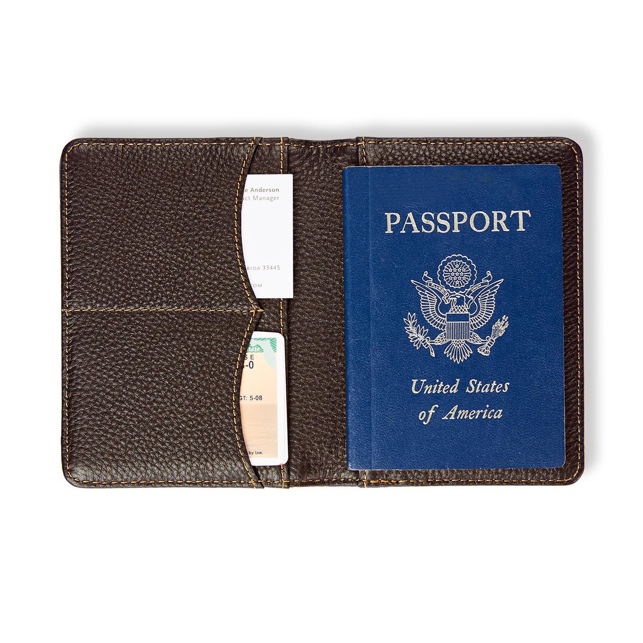 Bomber Jacket Leather Wallet + RFID Passport Holder