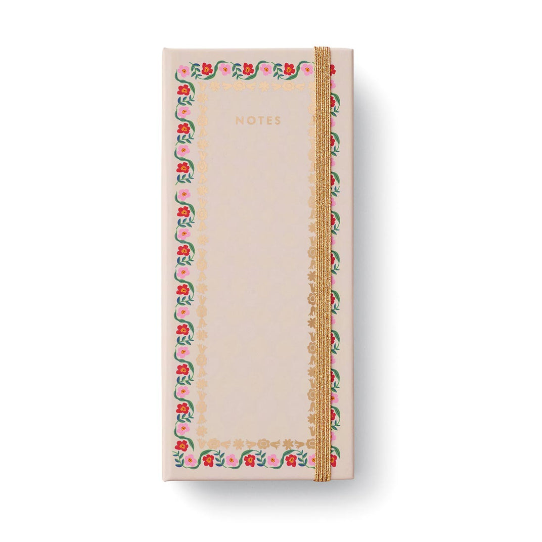 Rifle Paper Co. Garden Party Sticky Note Folio - Hard Cover With Gold Foil, Includes Pad & 3 Size Sticky Notes