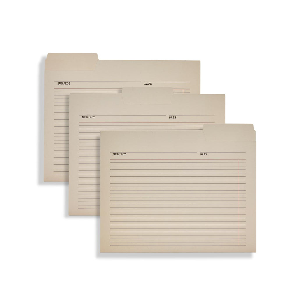 Vintage Library File Folders (set of 6)