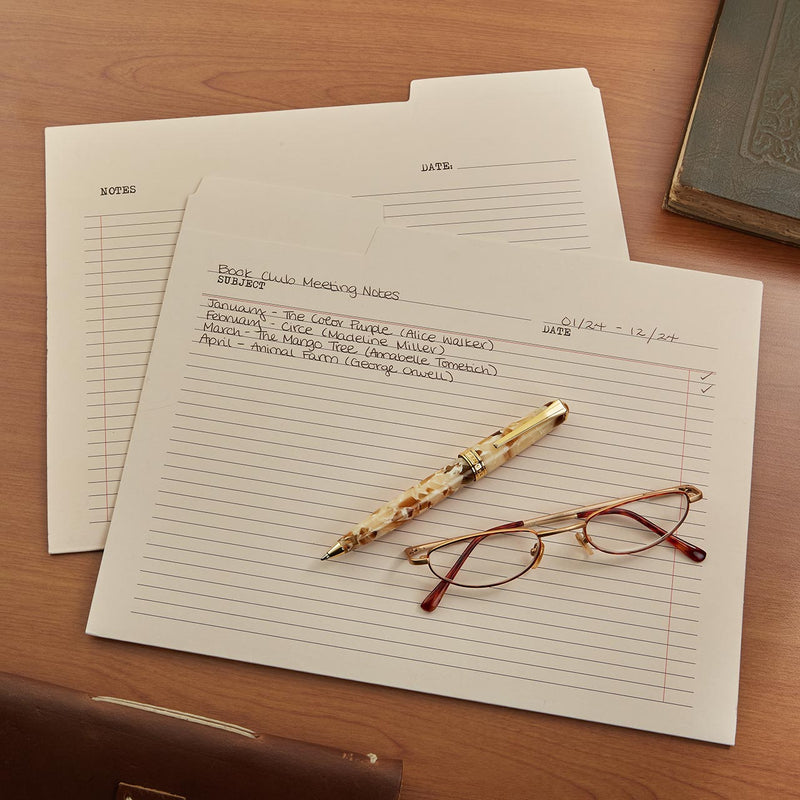 Vintage Library File Folders (set of 6)