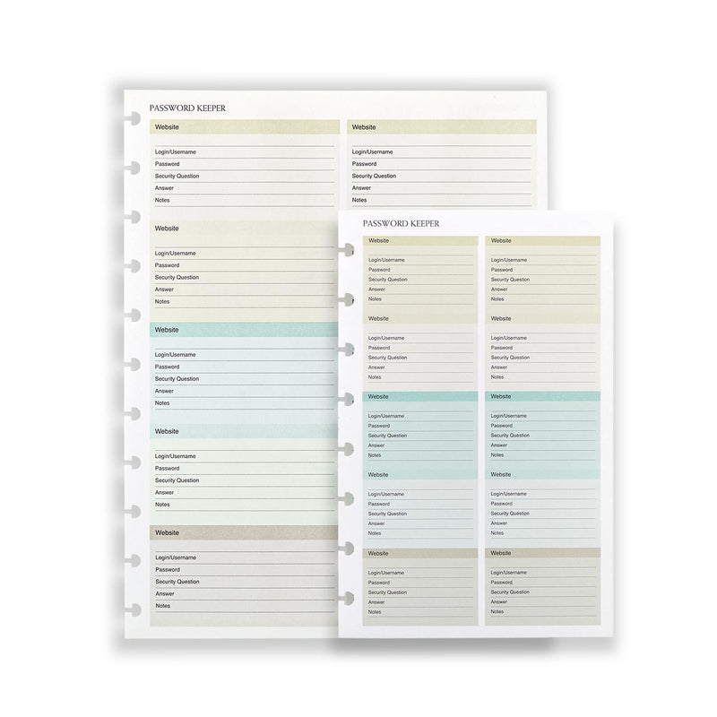 Levenger Circa Password Keeper Refill (25 Sheets) - Junior | Luxury Writing Gifts | Designer Office Stationery