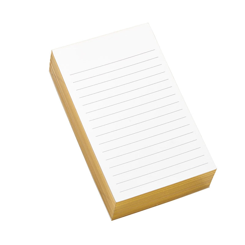 Levenger Luxe 3 x 5 Ruled Note Cards (Set of 100) - Gold | Designer Stationery