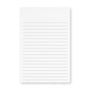 Close up of a white vertical 4x6 lined card showing evenly spaced horizontal lines.