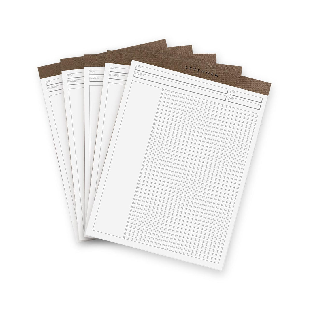 Freeleaf White Annotation Grid Pads (set of 5) | Loose Leaf Paper