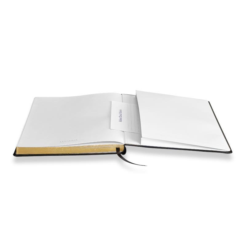 The Luxe Leather Notebook, available only at Levenger