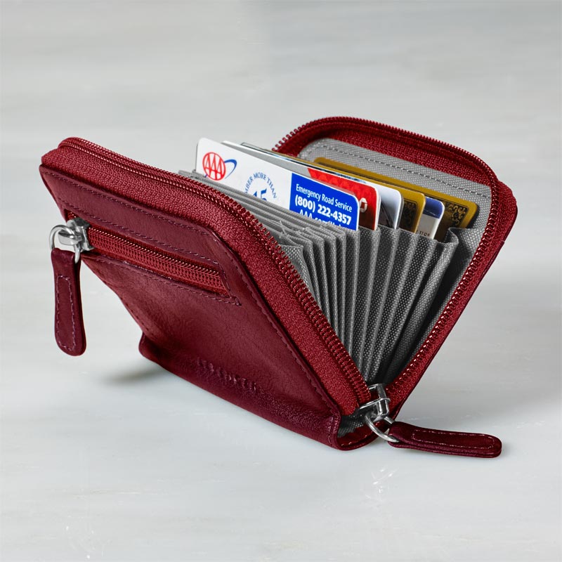 Corelife Credit Card Holder - 36 Card Slot RFID Blocking Vegan Leather Accordian Style Zipper Wallet for Women Men, Black, Adult Unisex