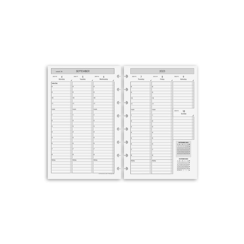 Circa Junior Weekly Vertical Format Agenda Refill - 12 Month Agenda Starting in January 2024 / Junior Size - by Levenger